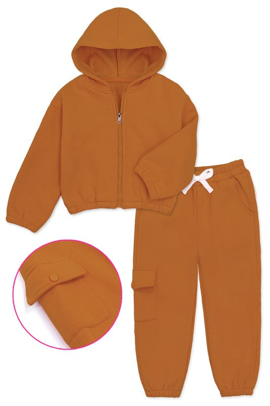 Toddler's 2 Pc Pant Jog Set W/ Zip Up Hoodie